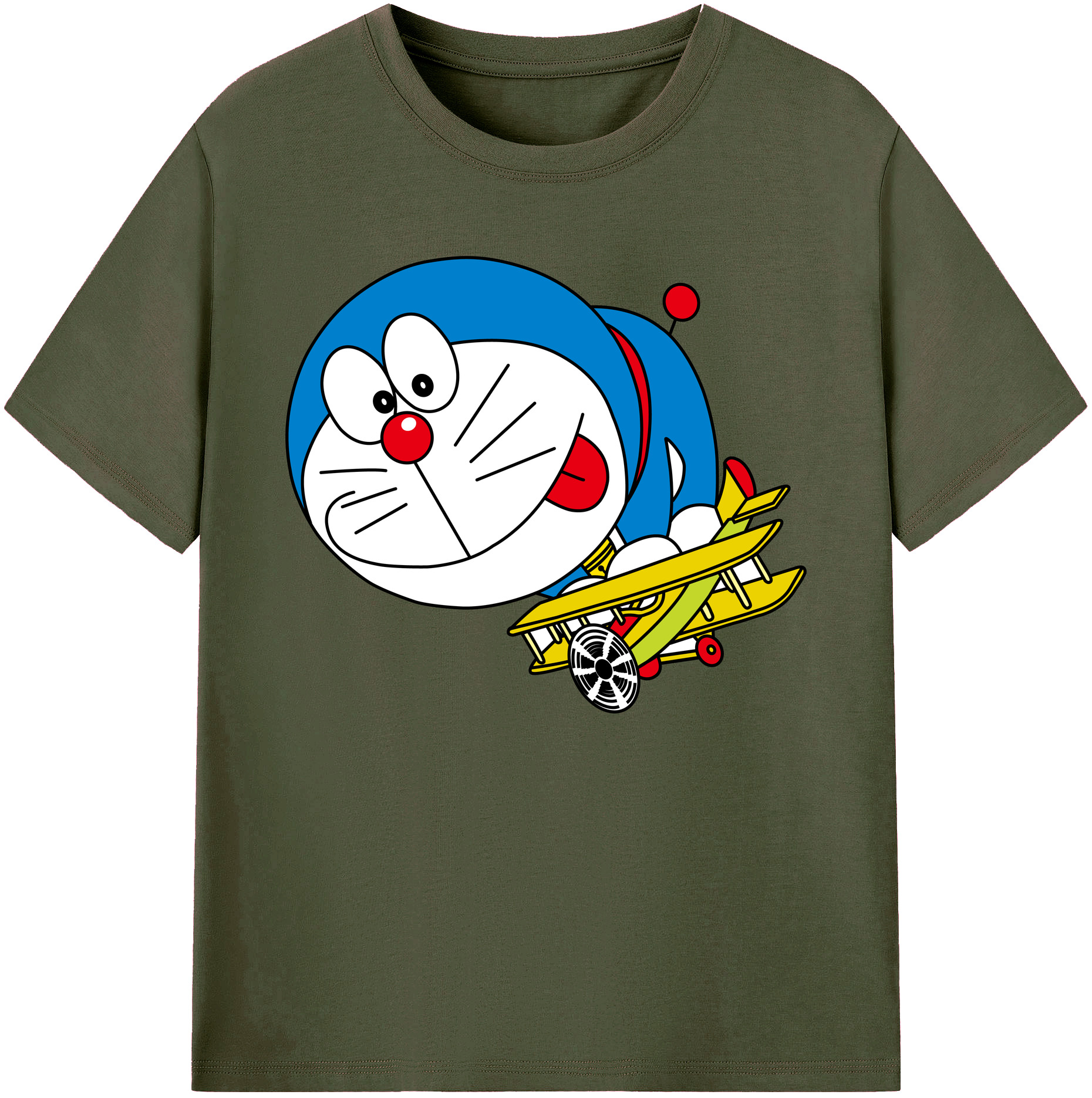 （画像用） ドラえもん Doraemon 綿100％ メンズ半袖Tシャツ｜肌触りやわらか＆通気性